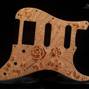 mbossed-3D-Stratocaster-HSS-Strat-Pickguard-Floral-Roses-for-Covered-Humbucker-Engraved-Hand-Painted-in-Scratch-Resistant-Resin-Cream-Amber-Wood-3mm