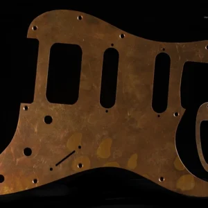 Copper Stratocaster Professional II HSS Pickguard SET-of-2 w Jack Boat Cover Plate-Solid Copper Distressed Aged with Patina Hand Made Unique Strat Pickguard