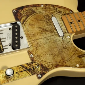 Aluminum Telecaster Pickguard & Control Plate SET-of-2 Old Golden Map Scratch Plate for Fender Tele